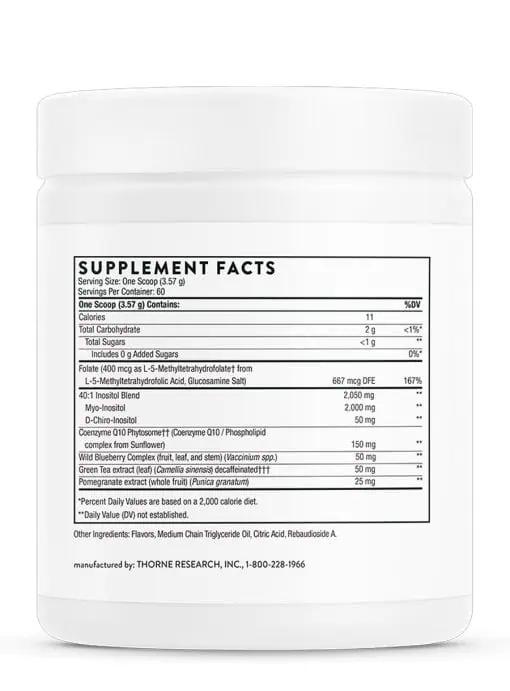 Thorne Ovarian Care (214.2 g) - inositol powder supplement for PCOS and female hormone balance.