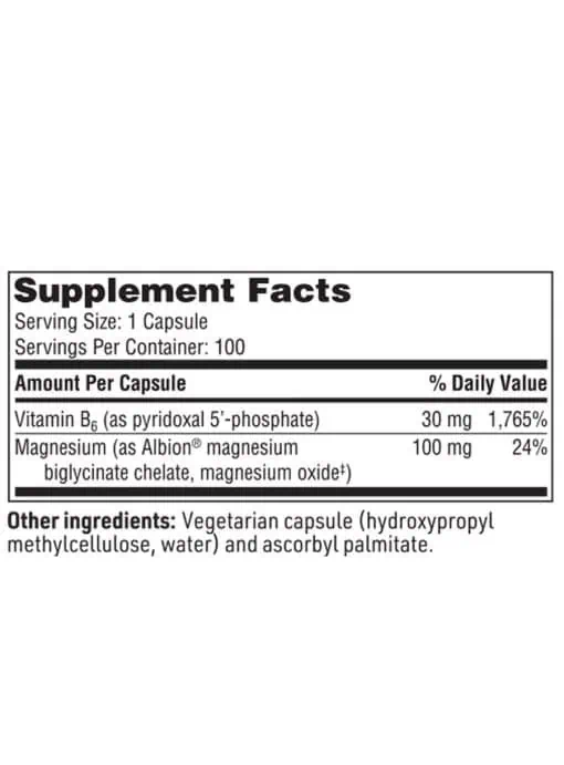 P-5-P Plus w/Magnesium - A supplement with active B6 and chelated magnesium for liver and nerve support.