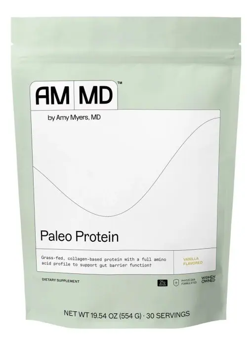 Paleo Protein Powder - Vanilla Bean Grass-fed, collagen-based protein with a full amino acid profile to support gut barrier function