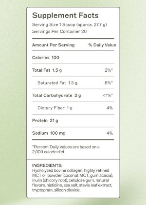 Paleo Protein Powder - Vanilla Bean Grass-fed, collagen-based protein with a full amino acid profile to support gut barrier function