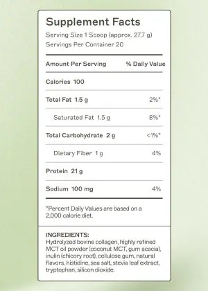 Paleo Protein Powder - Vanilla Bean Grass-fed, collagen-based protein with a full amino acid profile to support gut barrier function