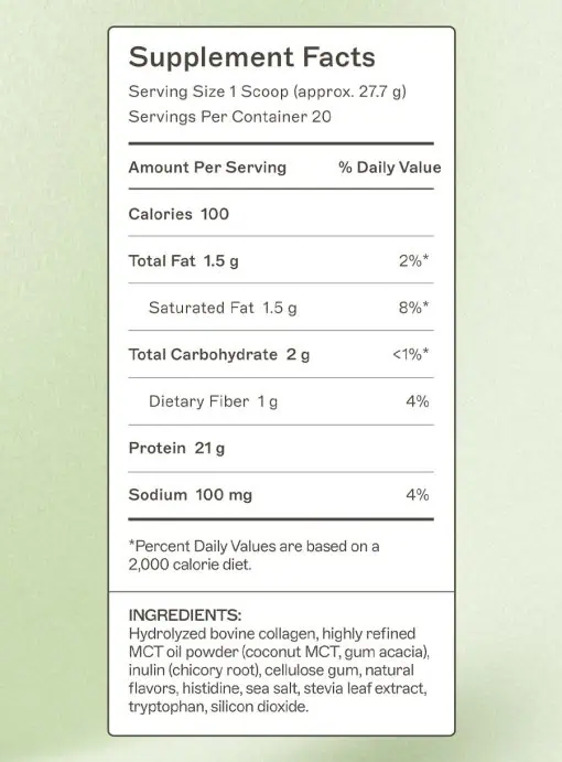 Paleo Protein Powder - Vanilla Bean Grass-fed, collagen-based protein with a full amino acid profile to support gut barrier function