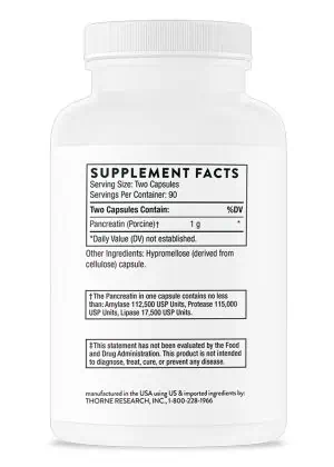 Pancreatic Enzymes Pancreatic enzymes that support digestion and absorption, especially of fats