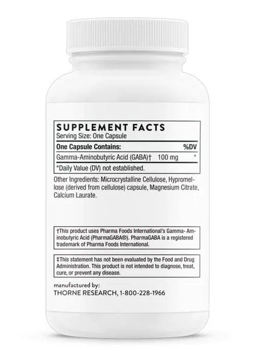 Thorne PharmaGABA-100 - Natural GABA supplement for stress, sleep, and calm focus.