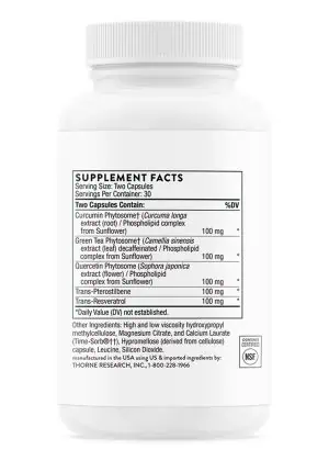 Thorne Polyresveratrol-SR (60 Capsules) - antioxidant blend with resveratrol for healthy aging and cellular support.