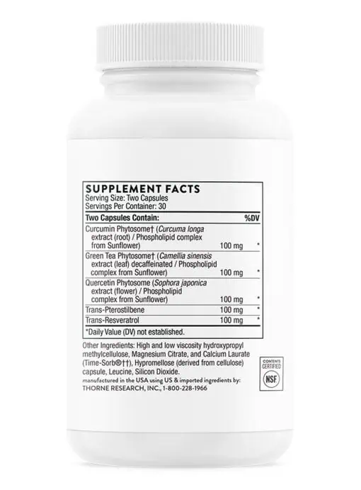 Thorne Polyresveratrol-SR (60 Capsules) - antioxidant blend with resveratrol for healthy aging and cellular support.