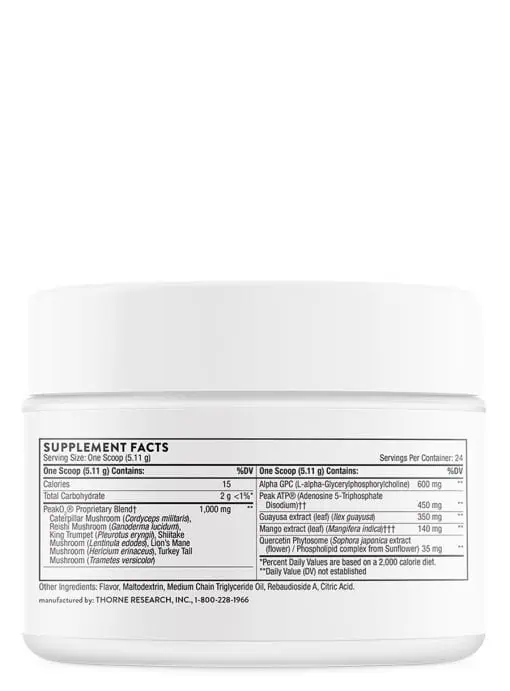 Thorne Pre-Workout Elite (4.32 oz Citrus Berry) - NSF Certified pre-workout powder for energy, focus, and performance.