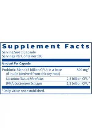 Pro-Biotic Complex - A two-strain probiotic with L. acidophilus and B. bifidum for digestive support.
