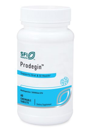 Prodegin Probiotic - A 30 billion CFU, 5-strain chewable Lactobacillus blend for gut and oral health.
