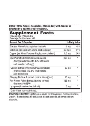ProstaThera - A multi-botanical and nutrient formula with Saw Palmetto for prostate and urinary support.