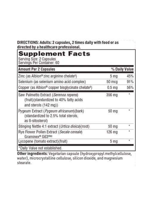 ProstaThera - A multi-botanical and nutrient formula with Saw Palmetto for prostate and urinary support.