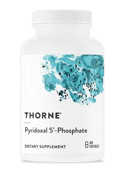 Thorne Pyridoxal 5-Phosphate capsules bottle for Vitamin B6 and cognitive support.