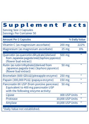 Quercetin-Bromelain Forté - A blend of bioflavonoids and proteolytic enzymes for immune support.