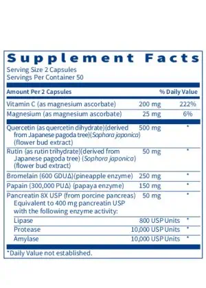 Quercetin-Bromelain Forté - A blend of bioflavonoids and proteolytic enzymes for immune support.