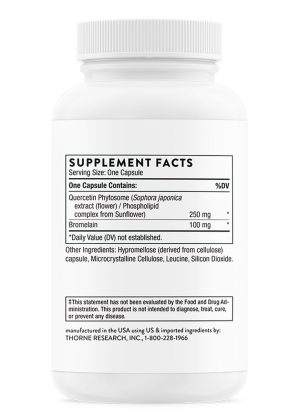 Thorne Quercenase (60 Capsules) - Quercetin phytosome and bromelain supplement for respiratory and immune support.
