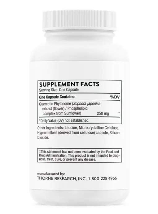 Thorne Quercetin Phytosome - A highly absorbable quercetin supplement for immune and inflammatory response support.