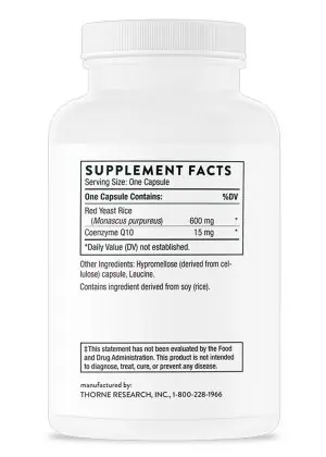 Thorne Choleast - Red yeast rice and CoQ10 supplement for healthy cholesterol and cardiovascular support.