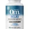 Om Relax Mushroom Capsules - with Reishi, Ashwagandha, and GABA for stress relief and calmness.
