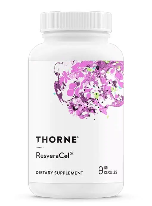 Thorne ResveraCel - NAD+ precursor supplement with nicotinamide riboside and resveratrol for healthy aging.