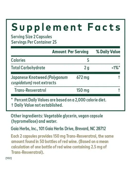 Resveratrol 150 - With 150mg of trans-Resveratrol from Japanese Knotweed for heart and immune support.