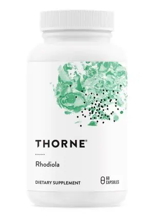 Thorne Rhodiola - An adaptogenic herb supplement for stress, energy, and mental focus support.