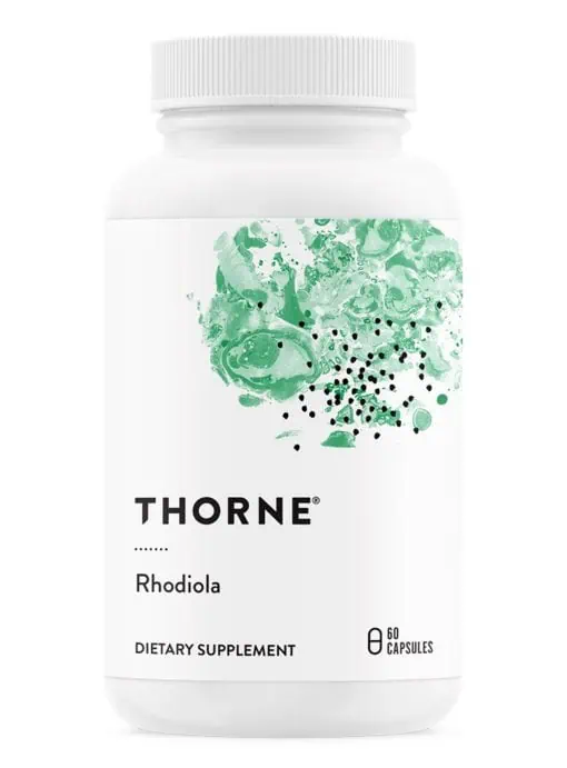 Thorne Rhodiola - An adaptogenic herb supplement for stress, energy, and mental focus support.