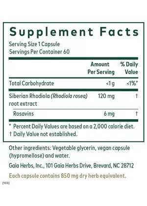 Rhodiola Phyto-Caps - An adaptogenic herb with 6mg of Rosavins to support stress and energy.