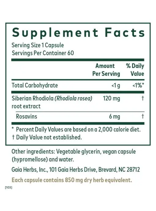 Rhodiola Phyto-Caps - An adaptogenic herb with 6mg of Rosavins to support stress and energy.