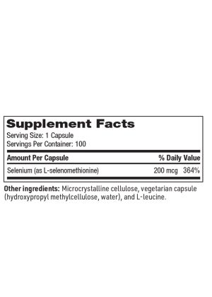 Seleno Met - 200 mcg of bioavailable selenomethionine for antioxidant, thyroid, and immune support.