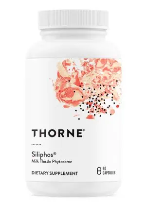Thorne Siliphos (90 Capsules) - 180mg silybin phytosome (milk thistle) supplement for liver support and detoxification.