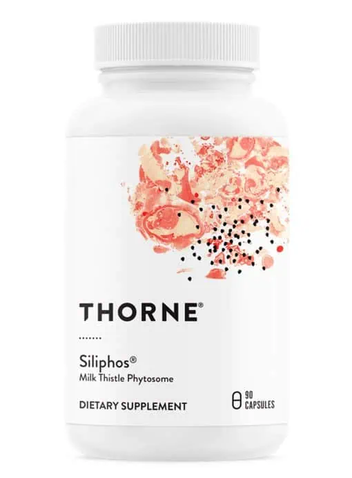 Thorne Siliphos (90 Capsules) - 180mg silybin phytosome (milk thistle) supplement for liver support and detoxification.