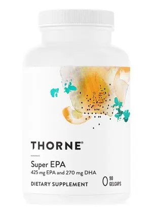 Thorne Super EPA (90 Gelcaps) - EPA-dominant omega-3 fish oil supplement for heart, mood, and joint support.
