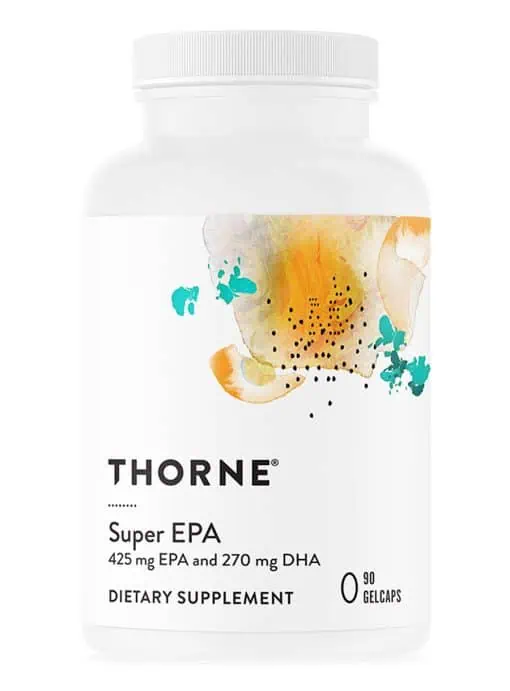 Thorne Super EPA (90 Gelcaps) - EPA-dominant omega-3 fish oil supplement for heart, mood, and joint support.