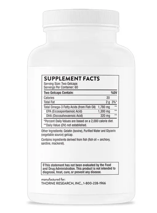 Thorne Super EPA Pro - A high-potency, EPA-dominant omega-3 fish oil for cardiovascular and inflammatory response support.