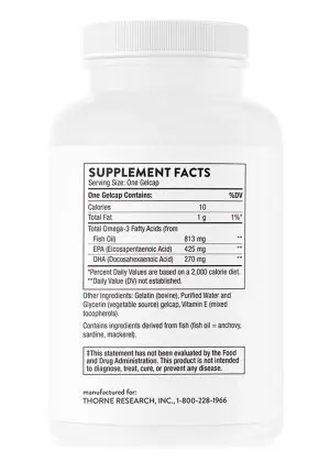 Thorne Super EPA (90 Gelcaps) - EPA-dominant omega-3 fish oil supplement for heart, mood, and joint support.