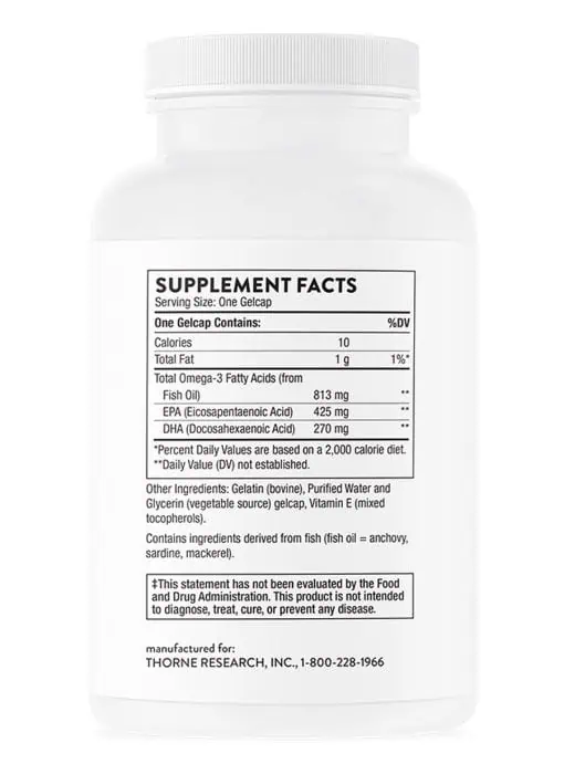 Thorne Super EPA (90 Gelcaps) - EPA-dominant omega-3 fish oil supplement for heart, mood, and joint support.