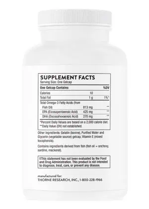 Thorne Super EPA (90 Gelcaps) - EPA-dominant omega-3 fish oil supplement for heart, mood, and joint support.