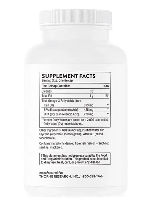 Thorne Super EPA (90 Gelcaps) - EPA-dominant omega-3 fish oil supplement for heart, mood, and joint support.