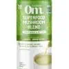 Om Mushroom Matcha Latte Blend Powder - with Lion's Mane, Reishi, and Chaga for focus and immune support.