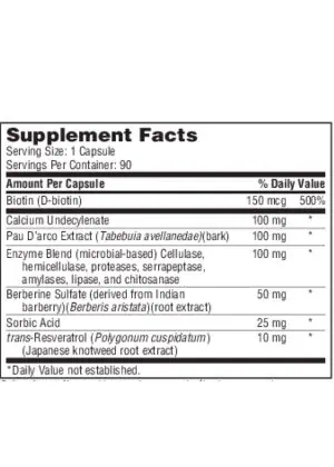 Ther-Biotic Candida Complex - Phytonutrient and enzyme blend for GI and vaginal microbiota balance.
