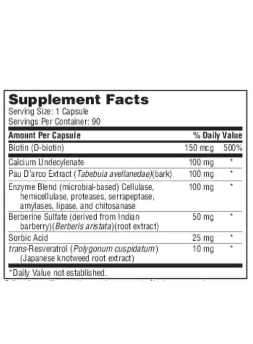 Ther-Biotic Candida Complex - Phytonutrient and enzyme blend for GI and vaginal microbiota balance.