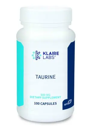 Taurine - 500mg of free form taurine to support heart and eye function.