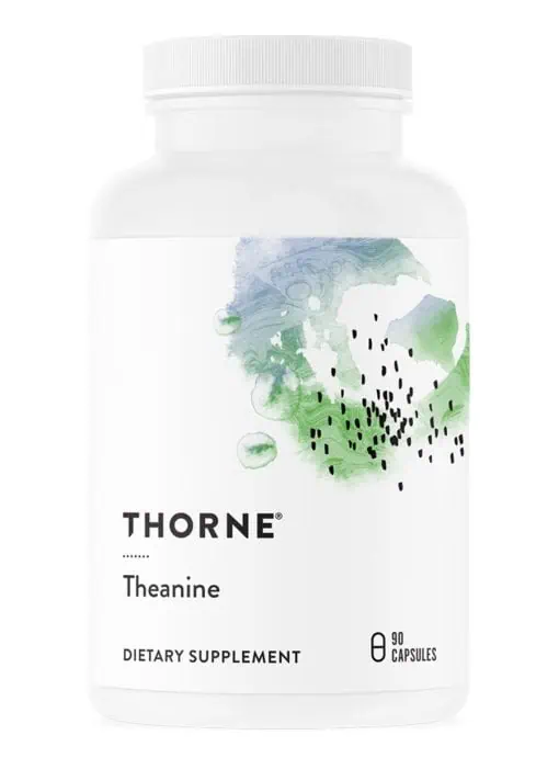 Thorne Theanine (90 Capsules) - 200mg Suntheanine supplement for sleep, stress, and focus.