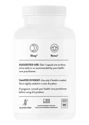 Thorne Theanine (90 Capsules) - 200mg Suntheanine supplement for sleep, stress, and focus.