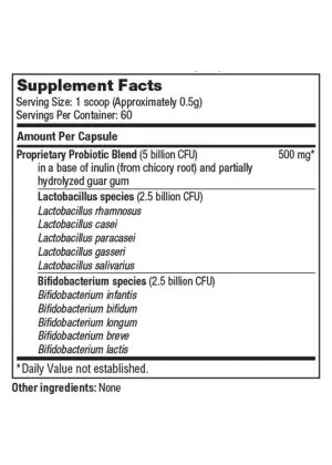 Ther-Biotic Baby - 10-strain, 5 billion CFU probiotic powder for infants' digestive and immune health.