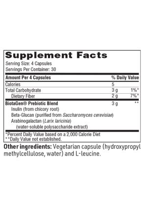 Ther-Biotic Biotagen Capsules - Prebiotic blend with inulin and beta-glucan for digestive and immune support.