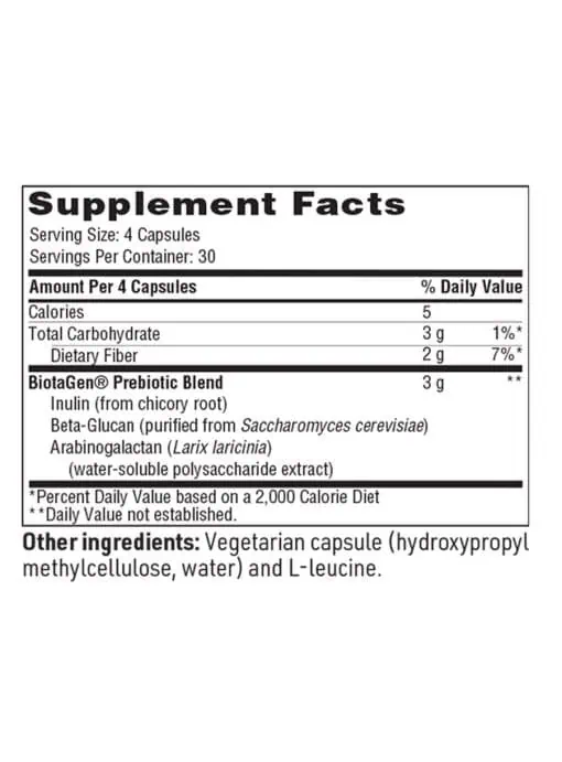 Ther-Biotic Biotagen Capsules - Prebiotic blend with inulin and beta-glucan for digestive and immune support.