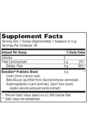 Ther-Biotic Biotagen Powder - Prebiotic blend with inulin and beta-glucan for digestive and immune support.