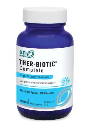 Ther-Biotic Complete Powder - 100 billion CFU, 12-strain probiotic for comprehensive microbiome support.