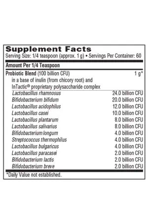 Ther-Biotic Complete Powder - 100 billion CFU, 12-strain probiotic for comprehensive microbiome support.